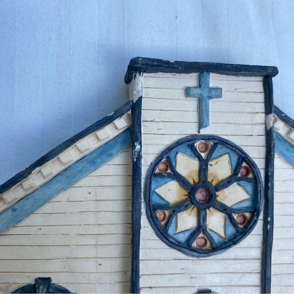 Vintage 1989 Brian Baker’s Deja Vu Collection “1522 Country Church” Wall Hanging - Picture 2 of 6